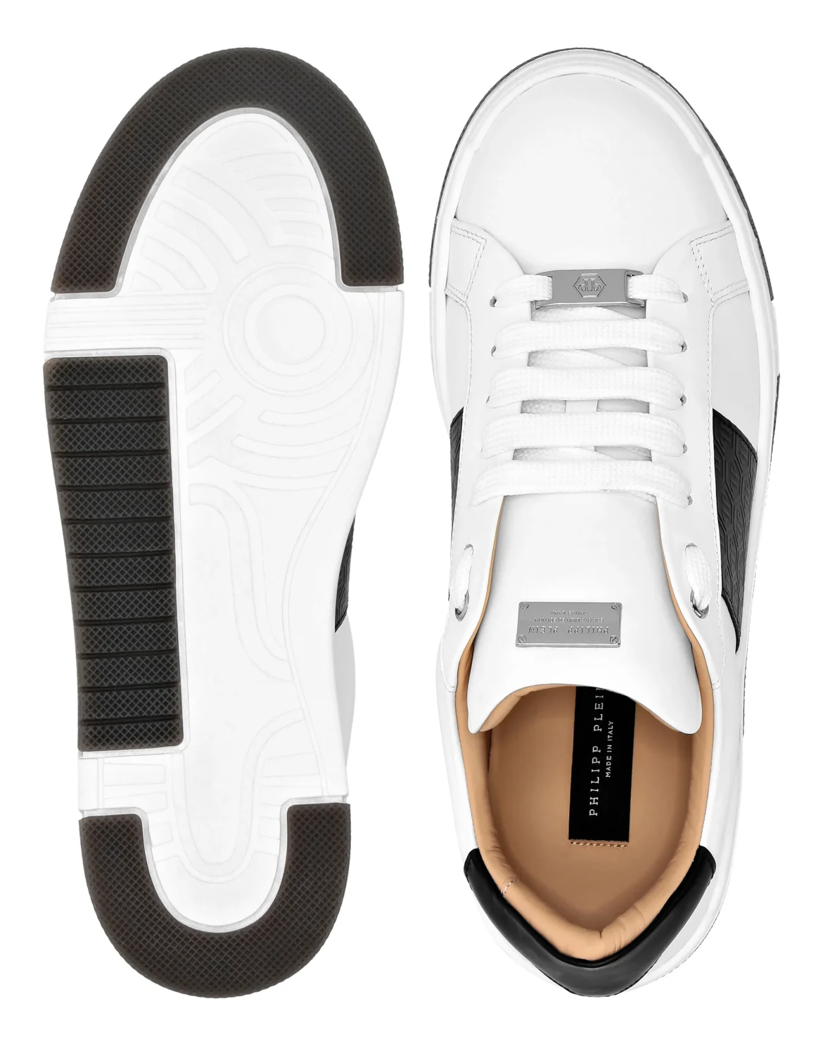 Leather Lo-Top Sneakers Monogram, цвет: Белый