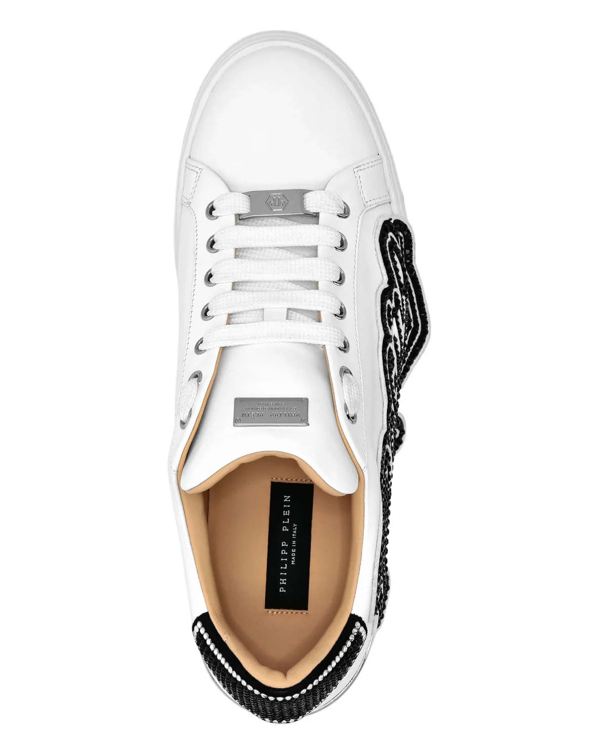 Leather Lo-Top Sneakers Strass Racing Club, цвет: Черный