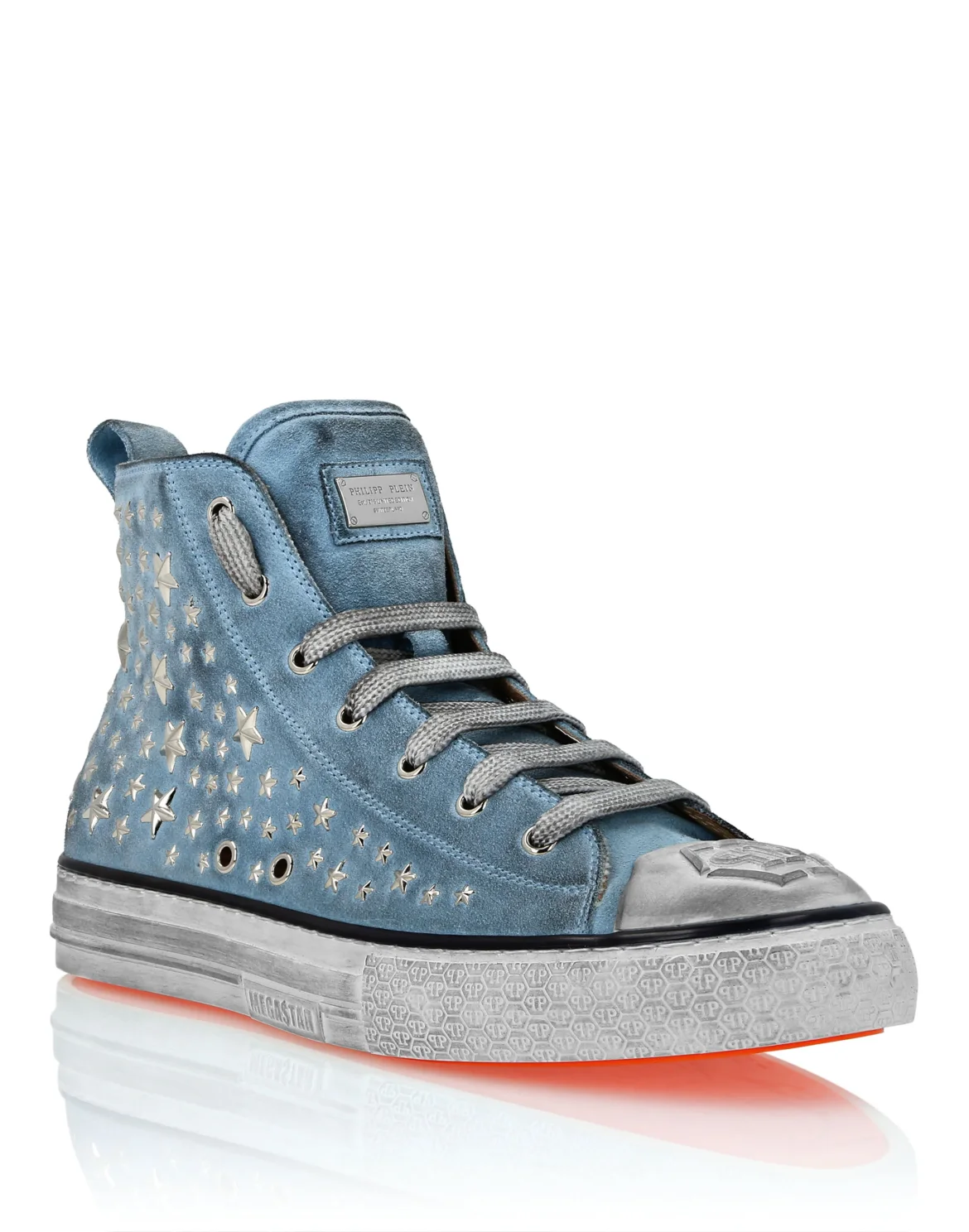 Suede Hi-Top Sneakers Studs, цвет: Голубой
