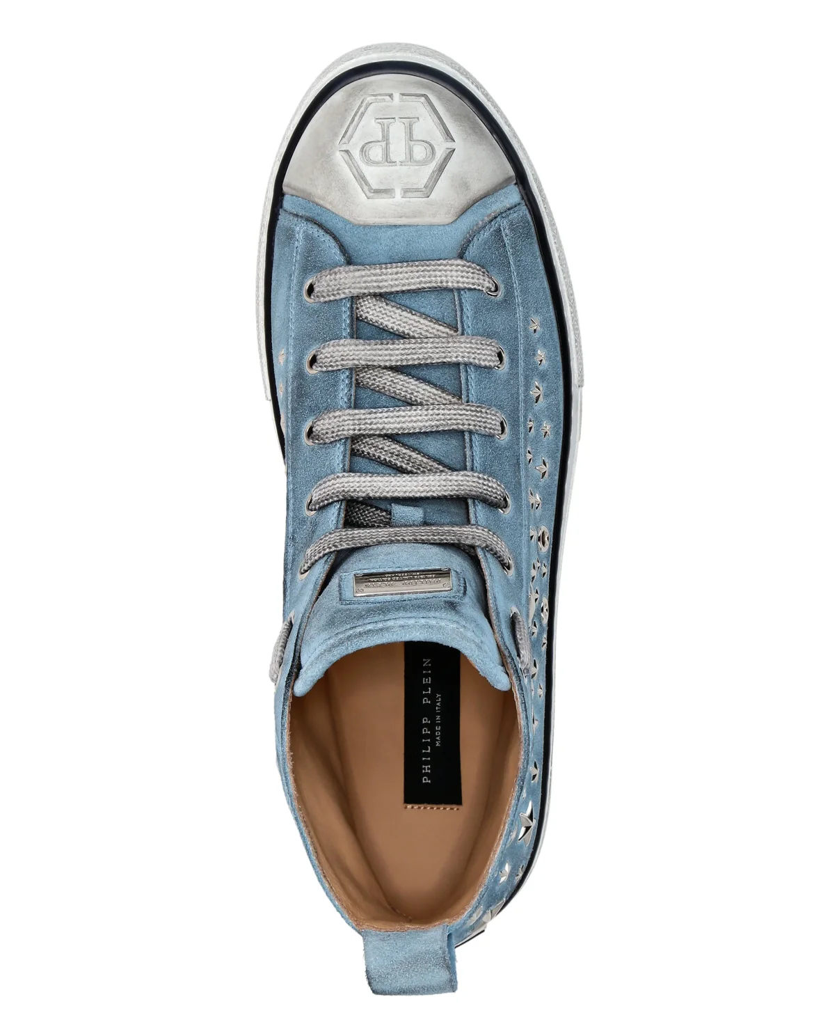 Suede Hi-Top Sneakers Studs, цвет: Голубой