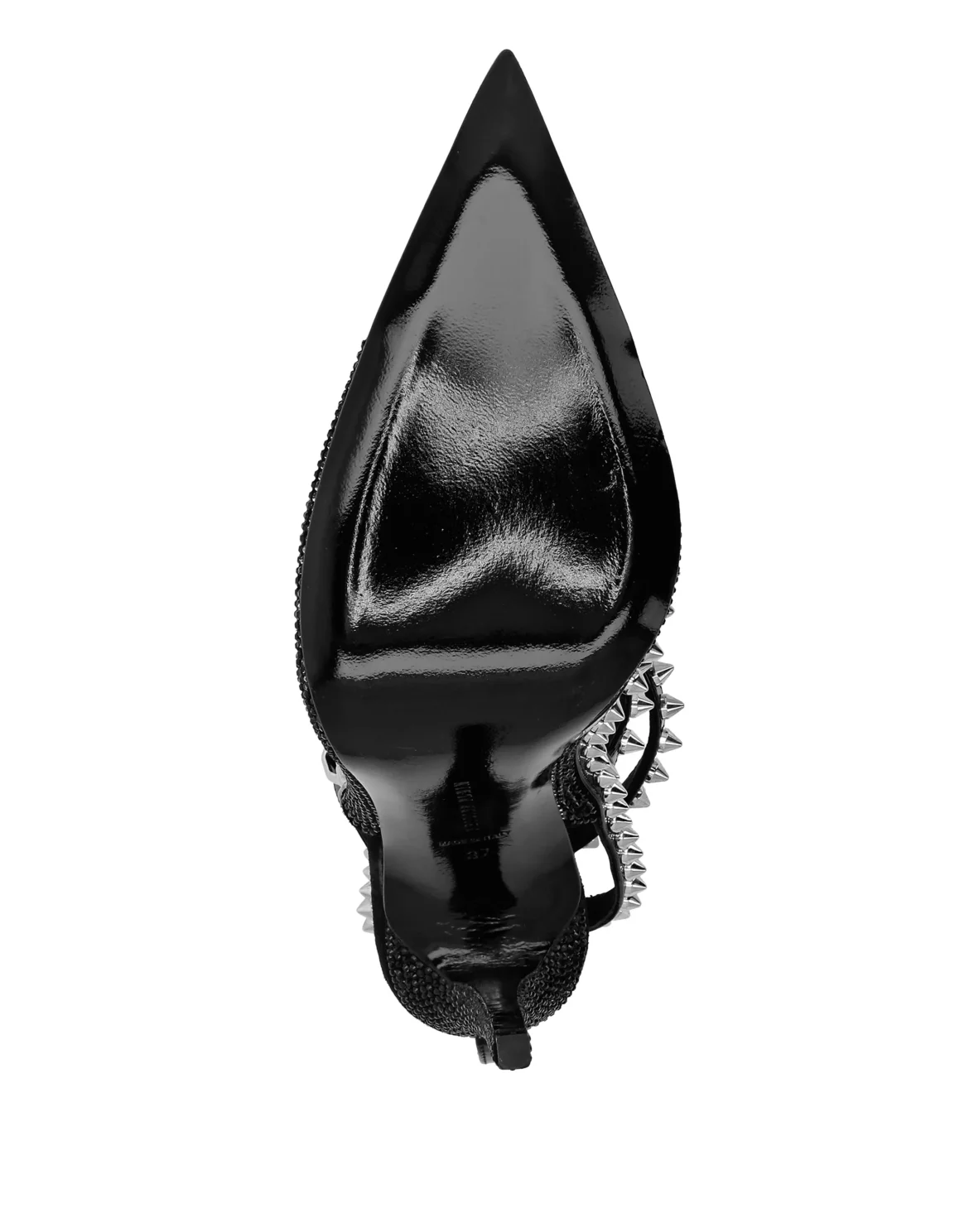 Leather Strass Sandals High Heels Studs, цвет: Черный