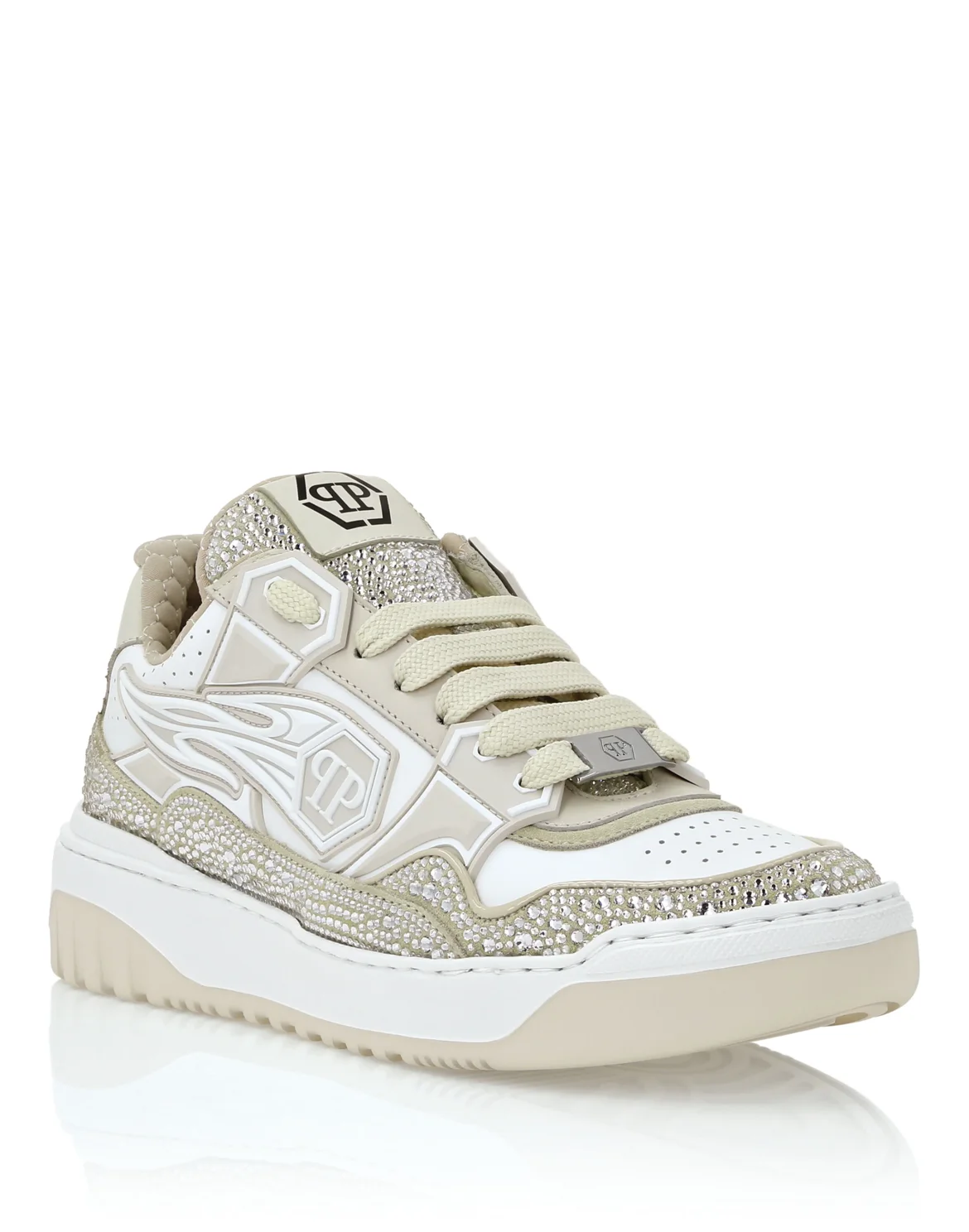 Leather Low-Top Sneakers Moon Walker, цвет: Бежевый