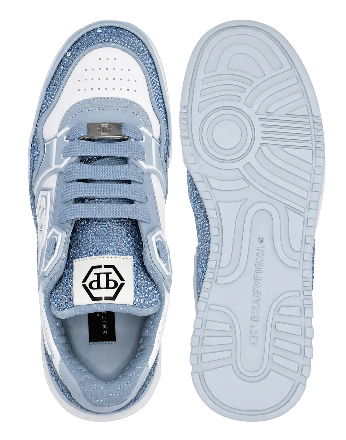Leather Low-Top Sneakers Moon Walker, цвет: Голубой