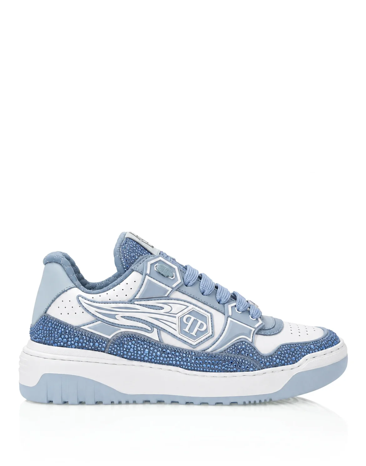 Leather Low-Top Sneakers Moon Walker, цвет: Голубой