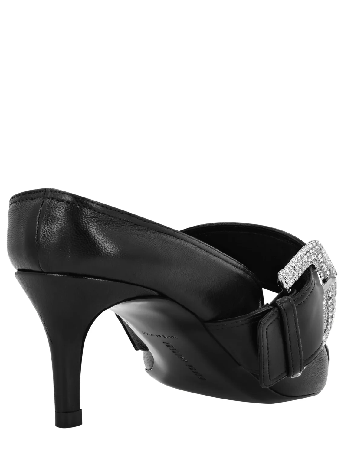 Nappa Leather Mule Low Heels Skull, цвет: Черный