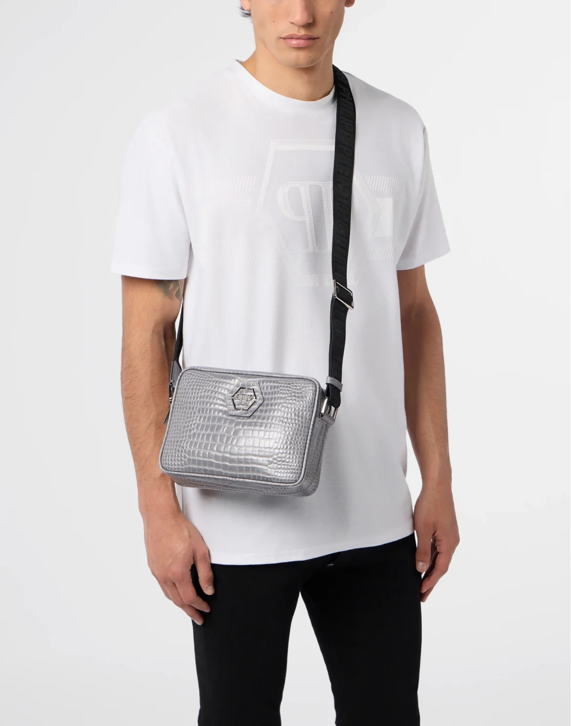 Leather Small Crossbody Bag Cocco, цвет: Серый