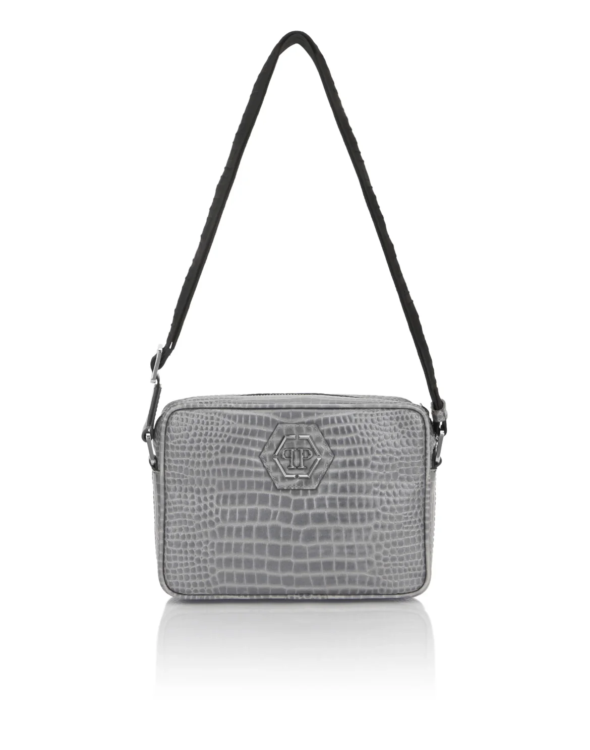 Leather Small Crossbody Bag Cocco, цвет: Серый