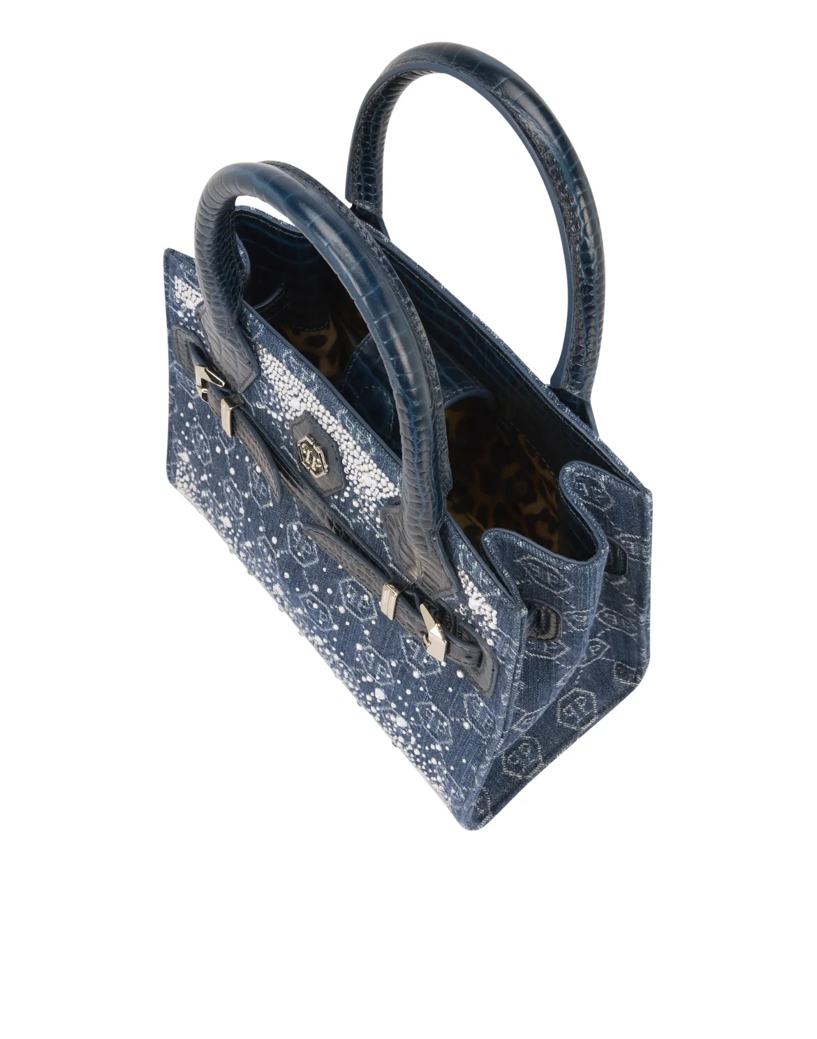Dynasty Small Shopper Bag Monogram Strass, цвет: Голубой