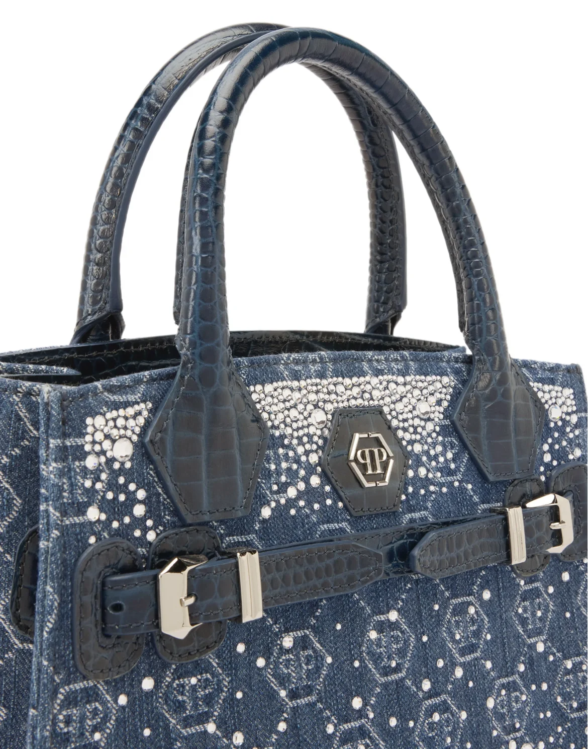 Dynasty Small Shopper Bag Monogram Strass, цвет: Голубой
