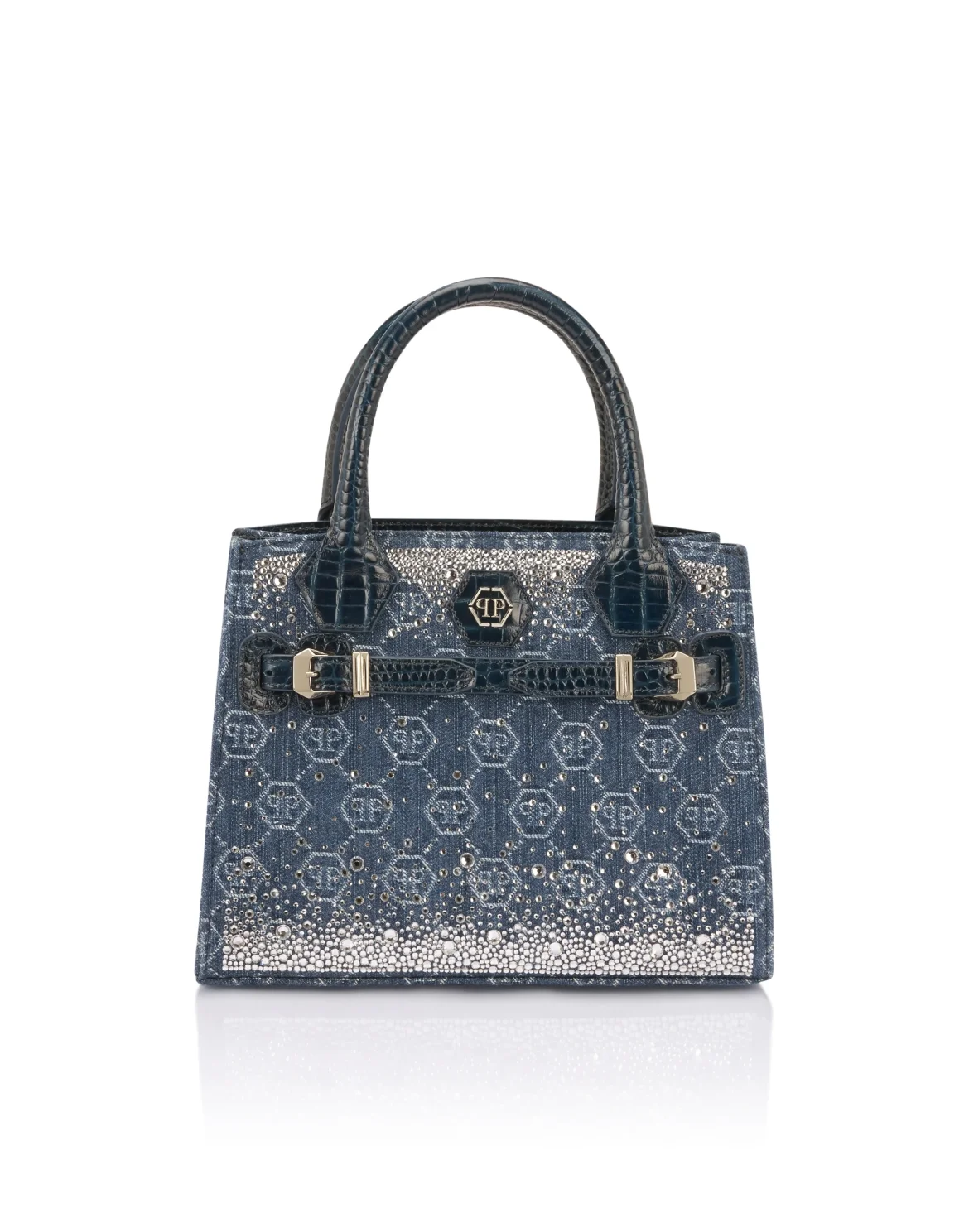 Dynasty Small Shopper Bag Monogram Strass, цвет: Голубой