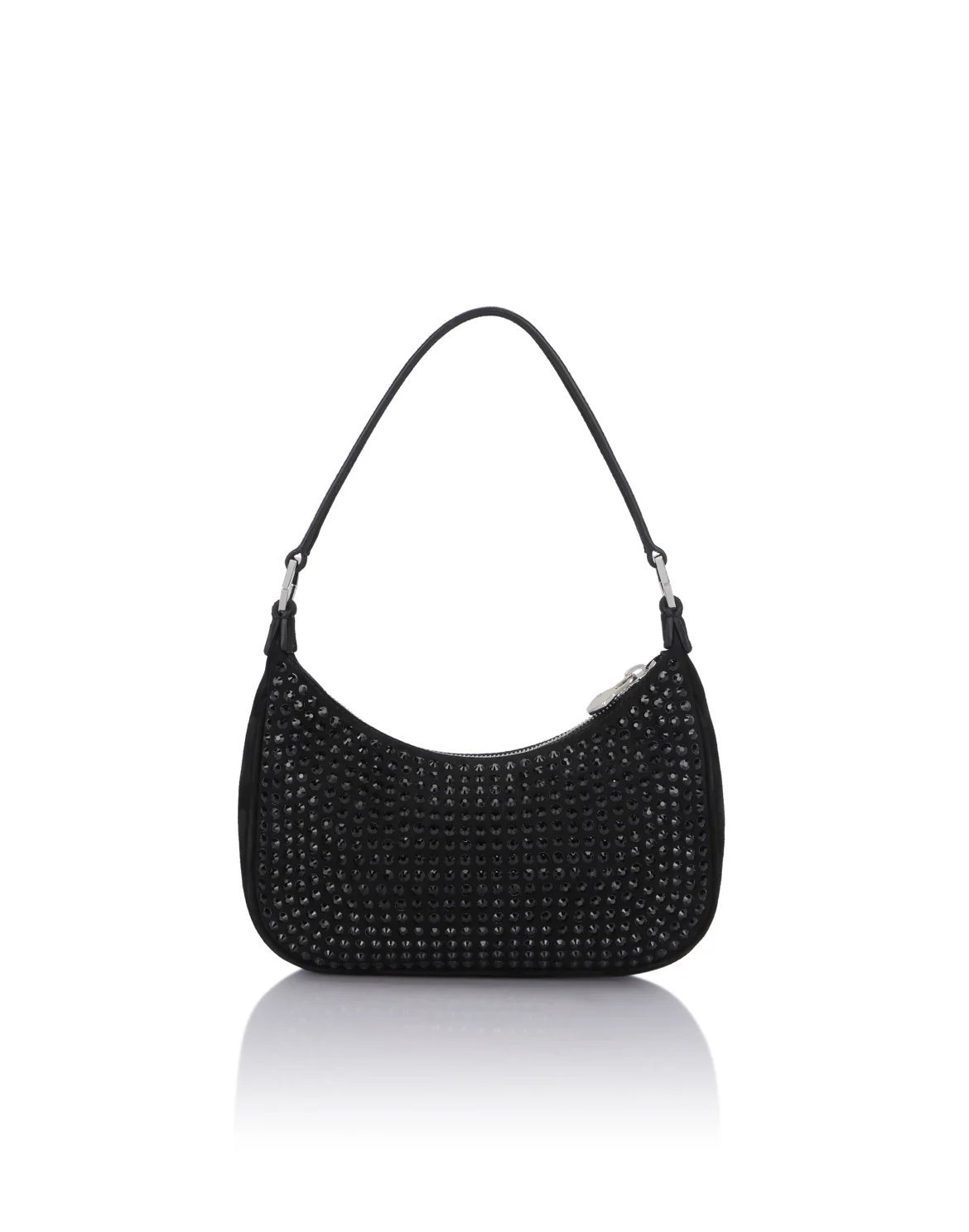 Suede Shoulder Bag All-Over Strass, цвет: Черный