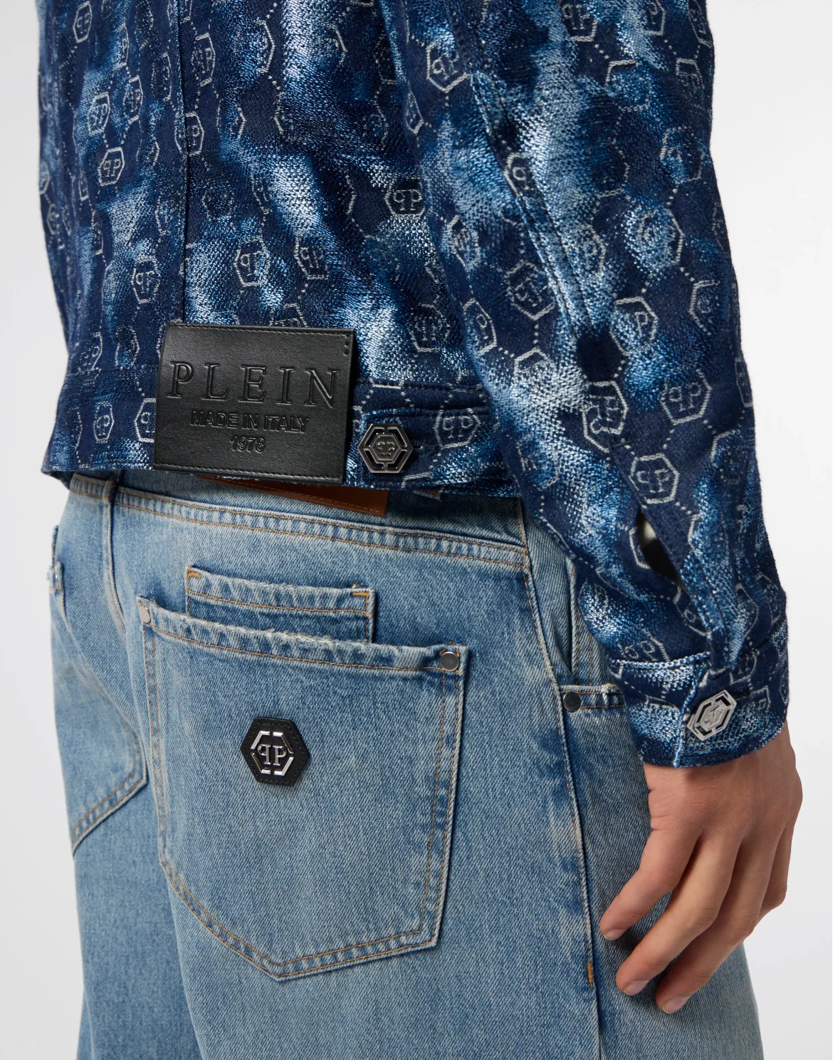 Denim Trucker Jacket Jacquard Monogram, цвет: Синий