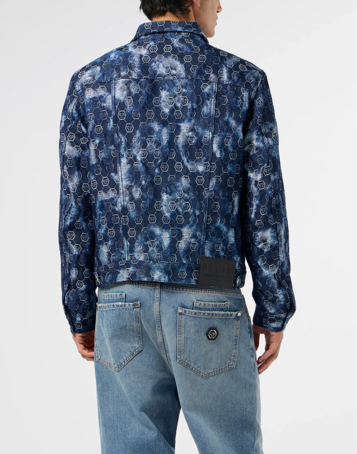 Denim Trucker Jacket Jacquard Monogram, цвет: Синий