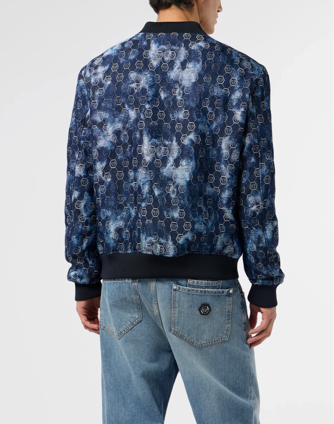 Jacquard Denim Bomber Monogram, цвет: Синий