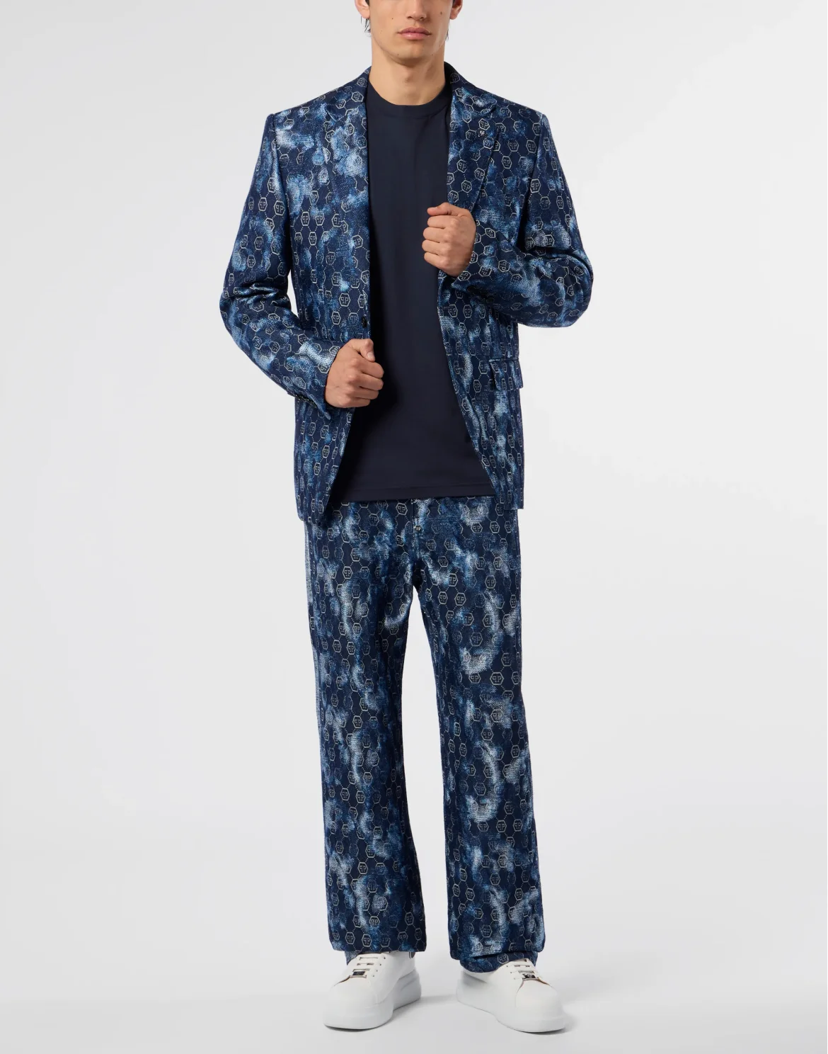 Jacquard Denim Blazer Monogram, цвет: Синий