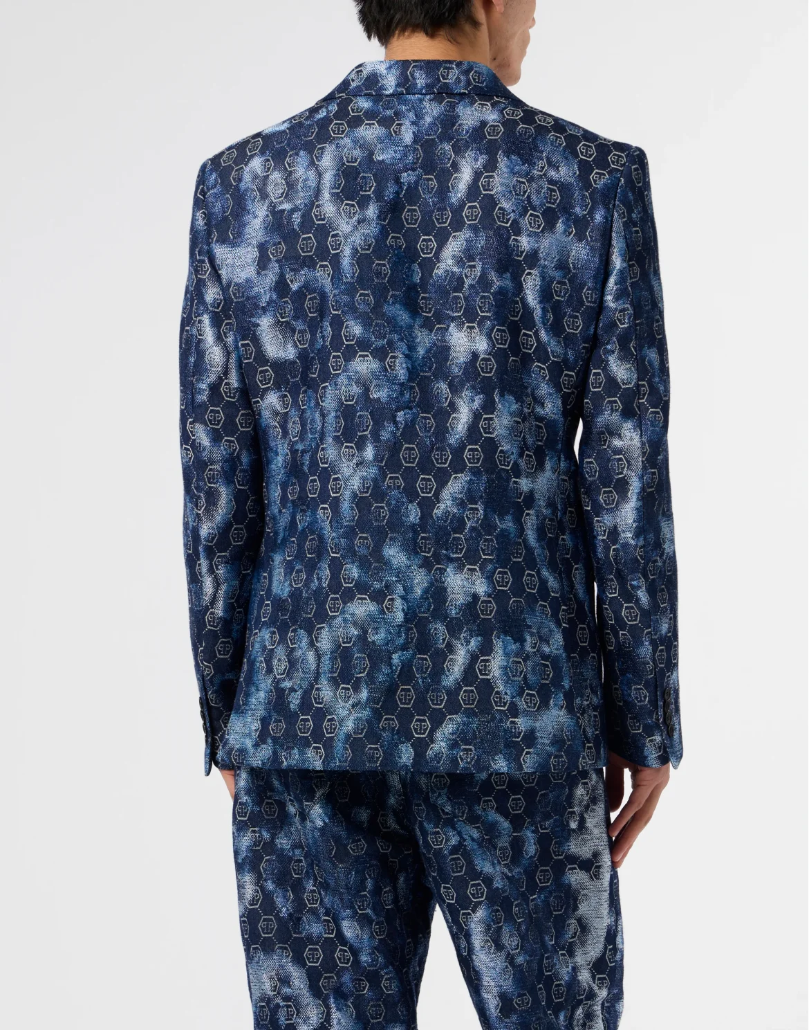Jacquard Denim Blazer Monogram, цвет: Синий