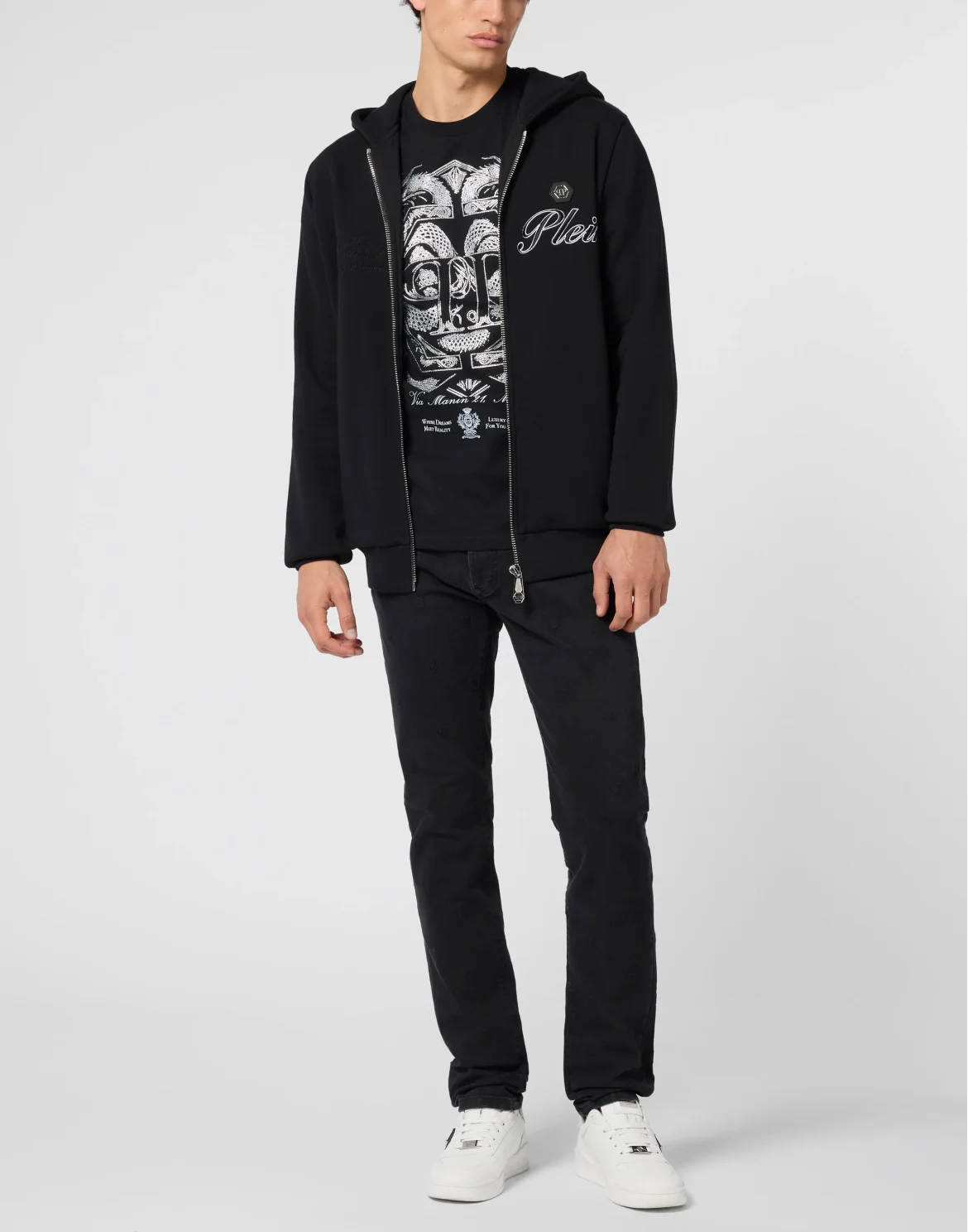 Embroidered Super Straight Cut Jeans Monogram, цвет: Серый