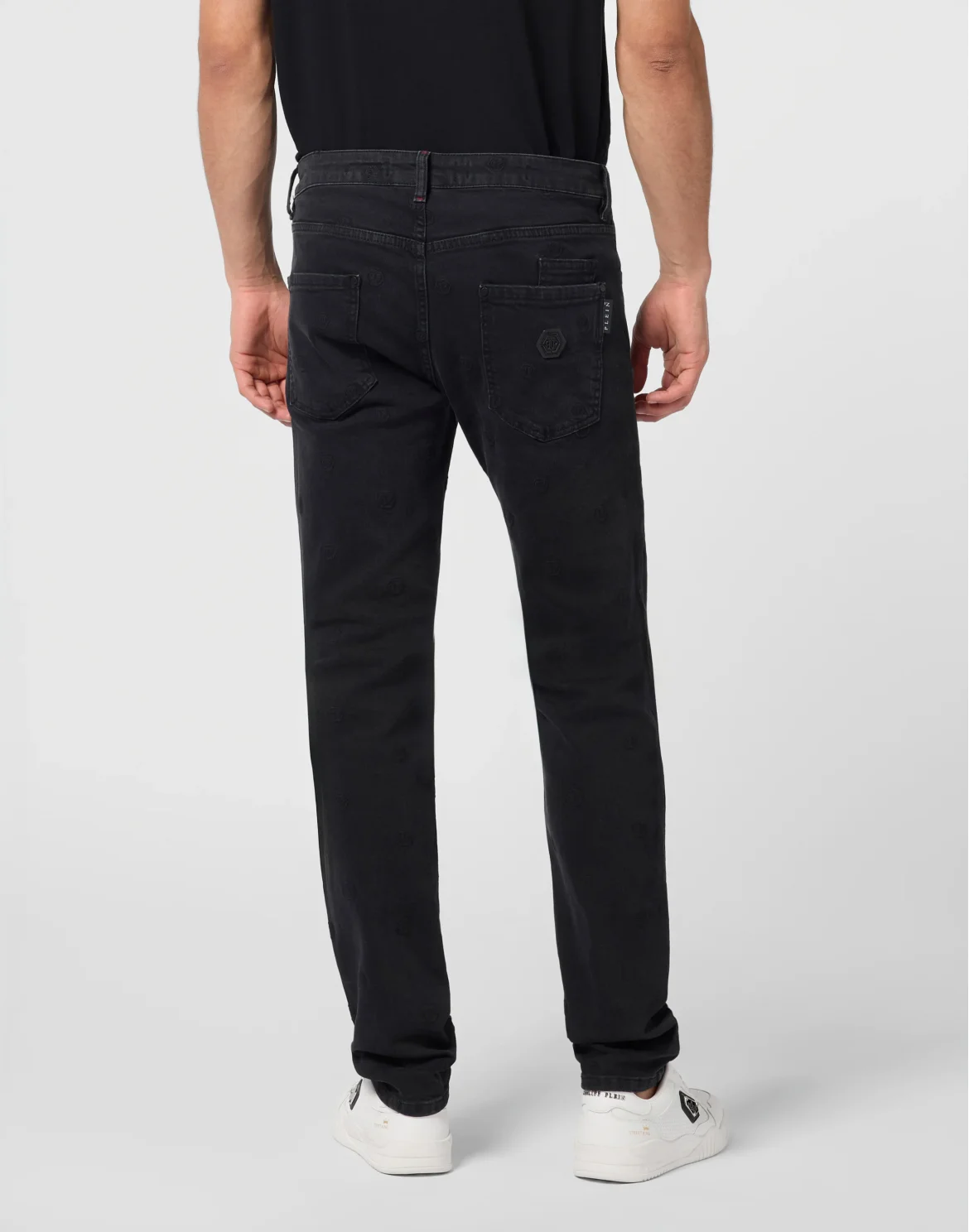 Embroidered Super Straight Cut Jeans Monogram, цвет: Серый