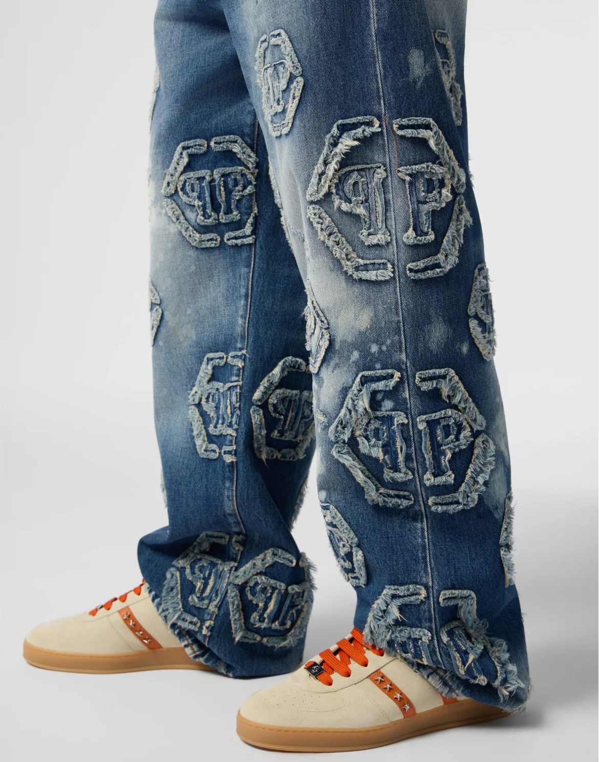 Beach Boy Jeans Raw Edge Monogram, цвет: Синий