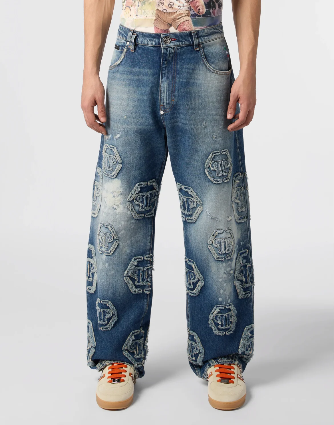 Beach Boy Jeans Raw Edge Monogram, цвет: Синий