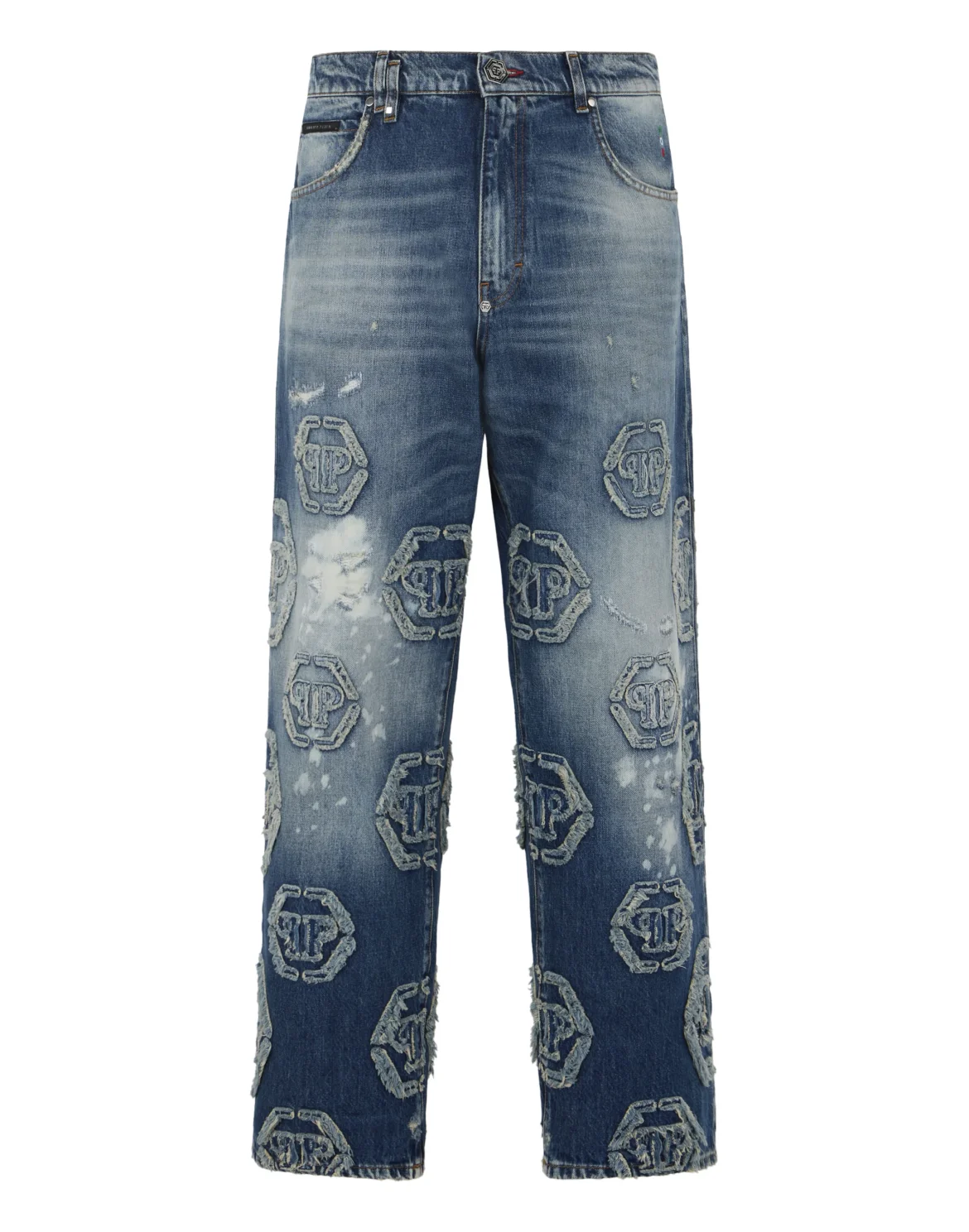 Beach Boy Jeans Raw Edge Monogram, цвет: Синий