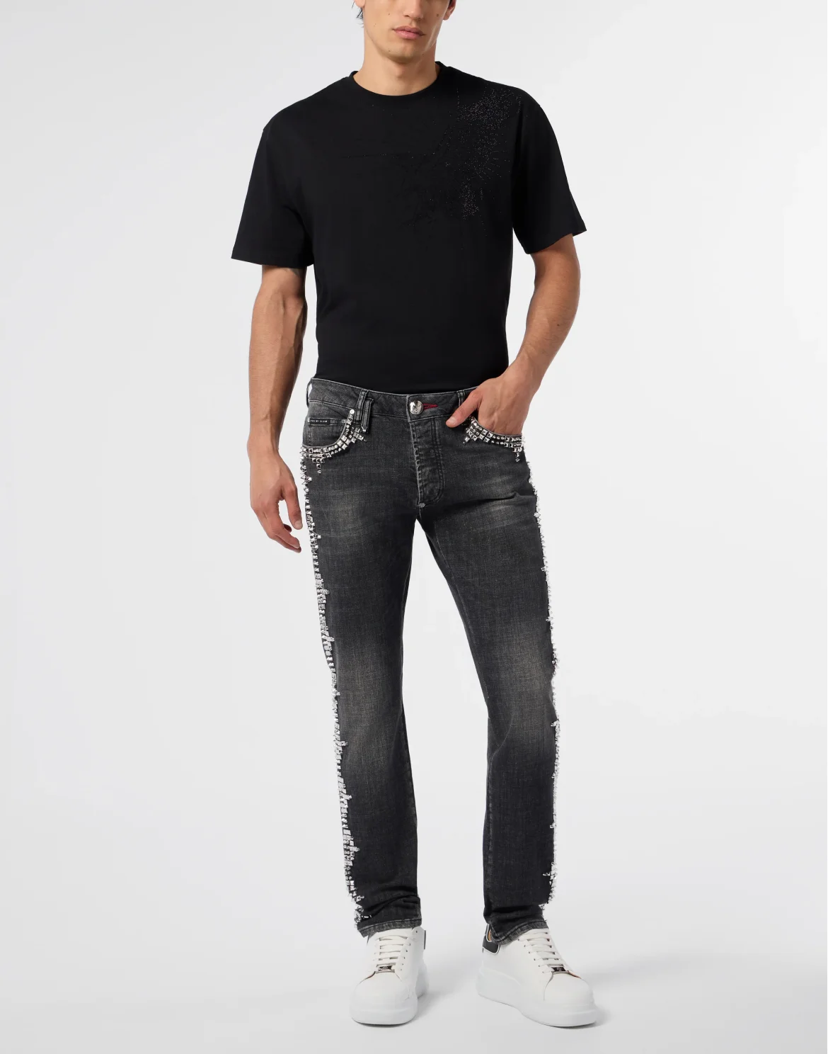 Super Straight Cut Jeans Studs, цвет: Серый