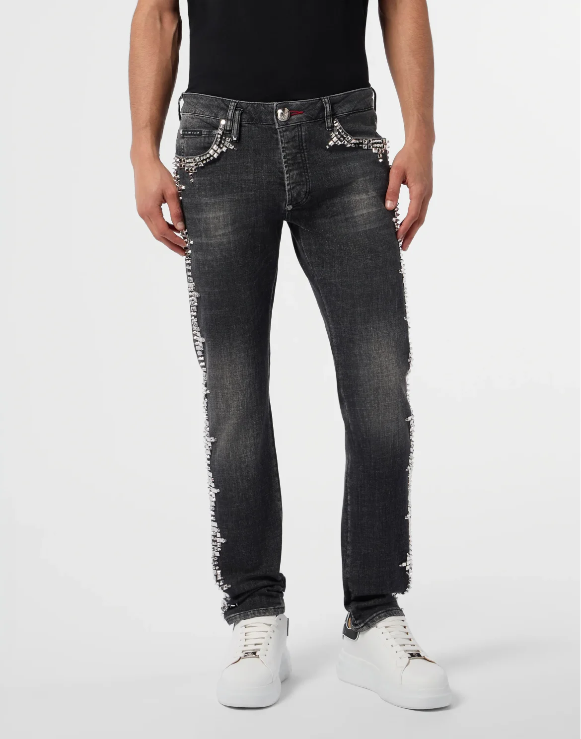 Super Straight Cut Jeans Studs, цвет: Серый