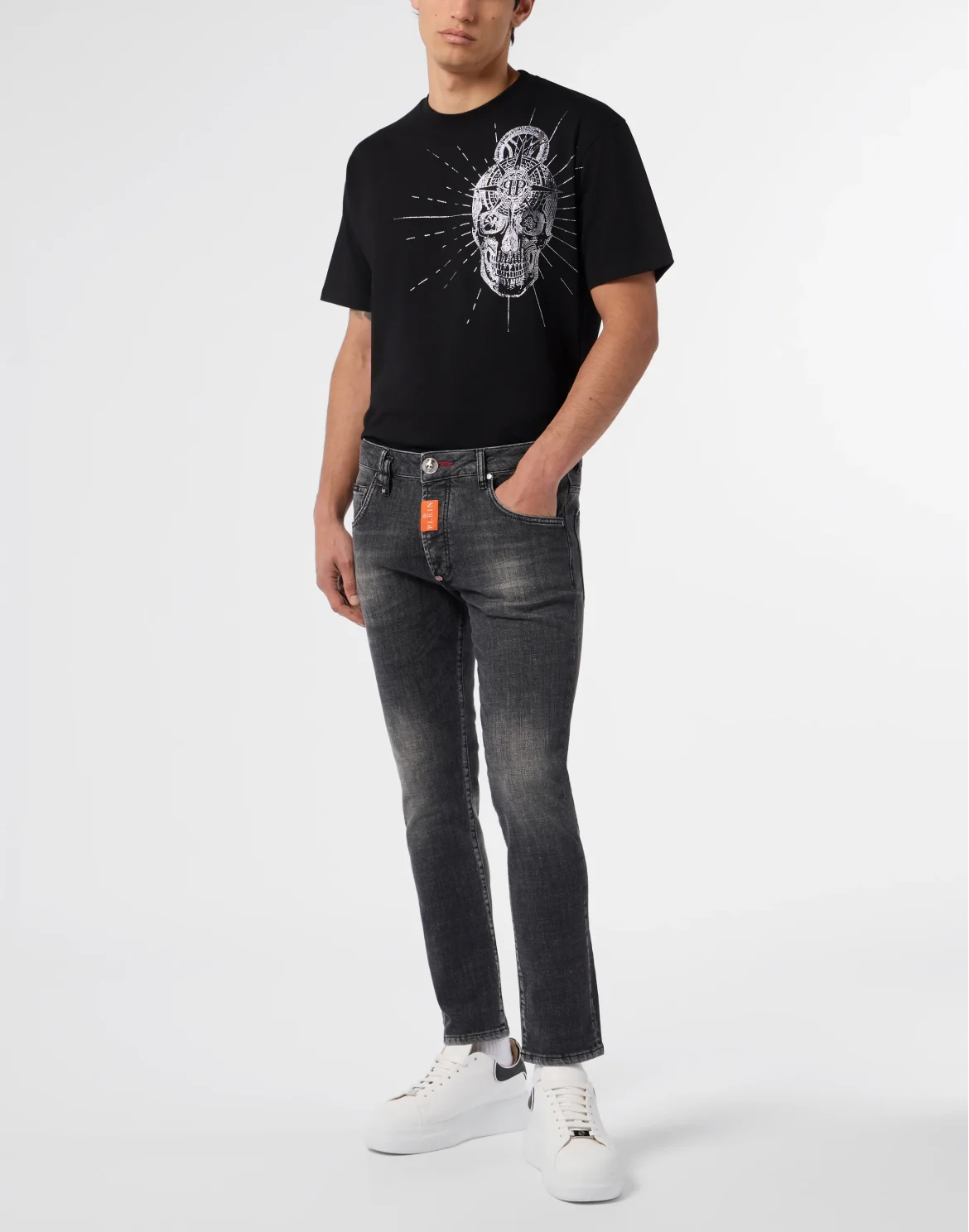 Skinny Fit Jeans Basic, цвет: Серый