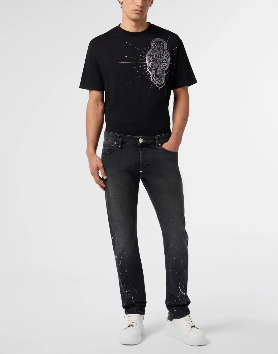 Super Straight Cut Jeans Paint, цвет: Черный