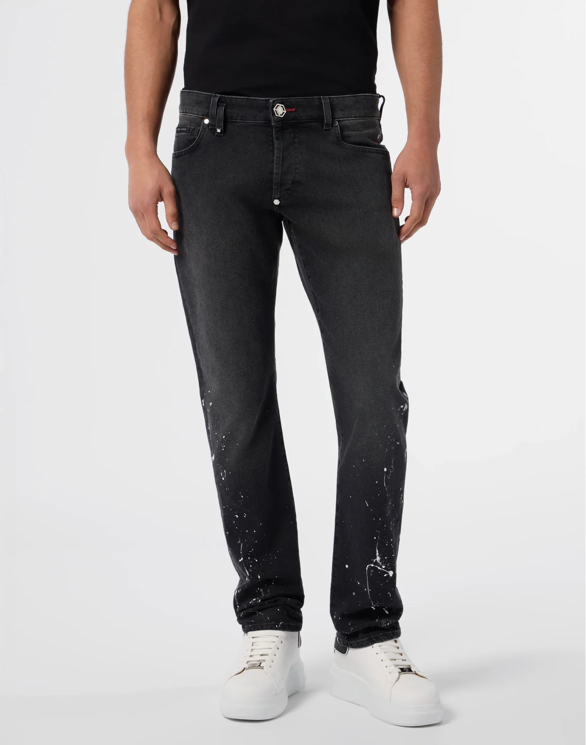 Super Straight Cut Jeans Paint, цвет: Черный