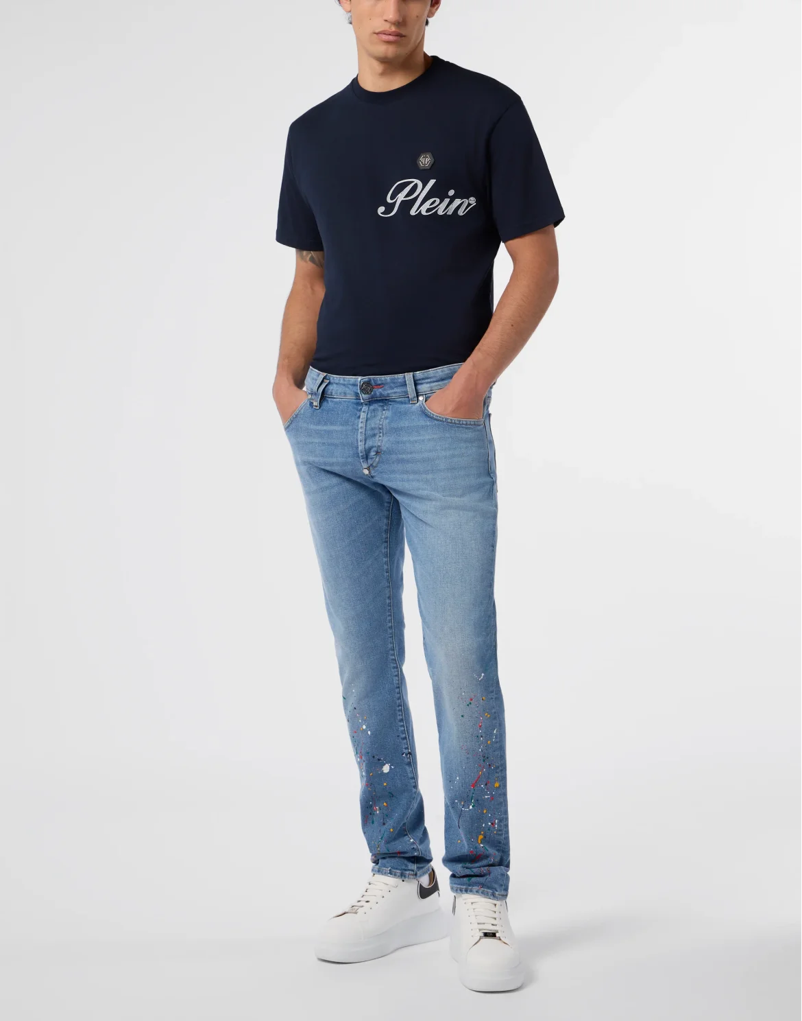Super Straight Cut Jeans Paint, цвет: Голубой