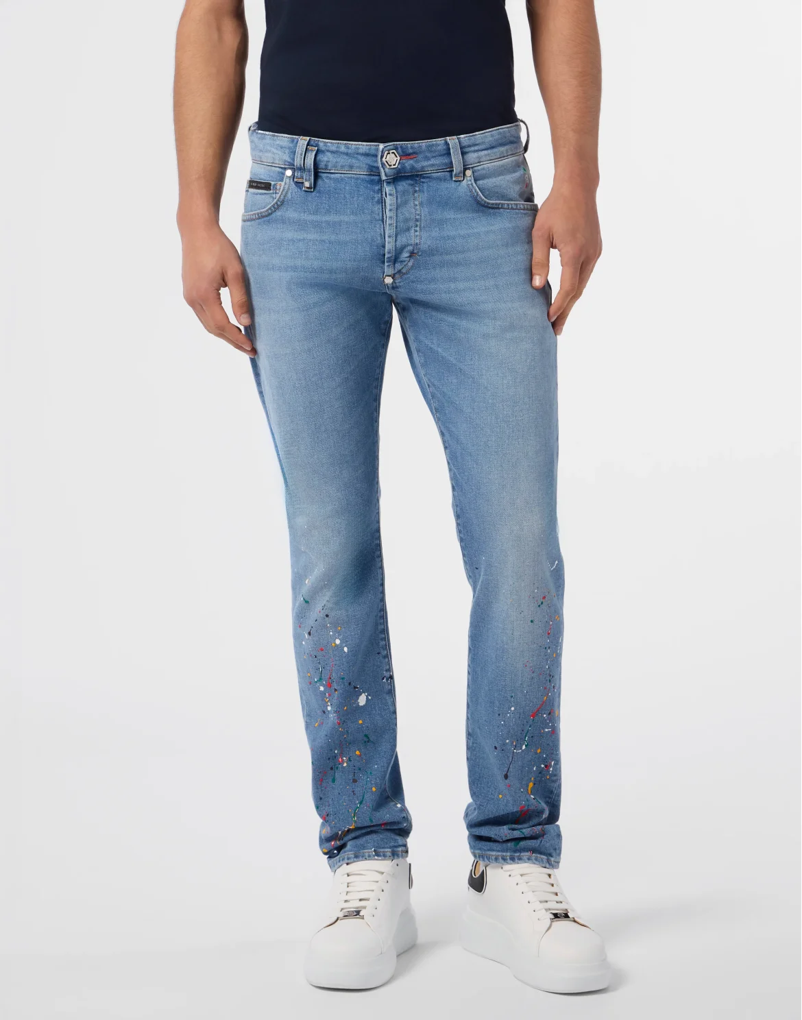 Super Straight Cut Jeans Paint, цвет: Голубой