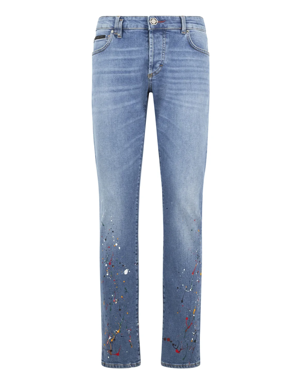 Super Straight Cut Jeans Paint, цвет: Голубой