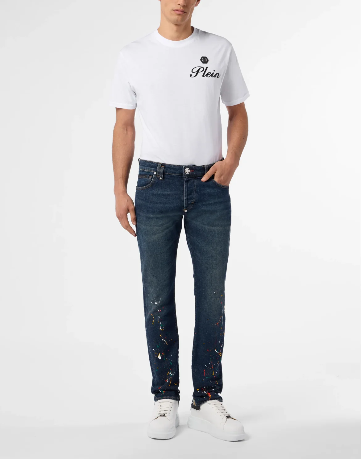 Super Straight Cut Jeans Paint, цвет: Синий