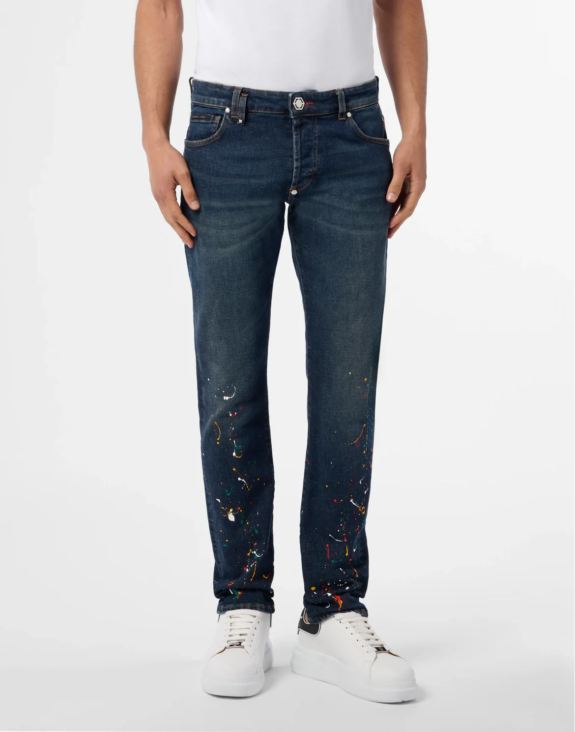 Super Straight Cut Jeans Paint, цвет: Синий