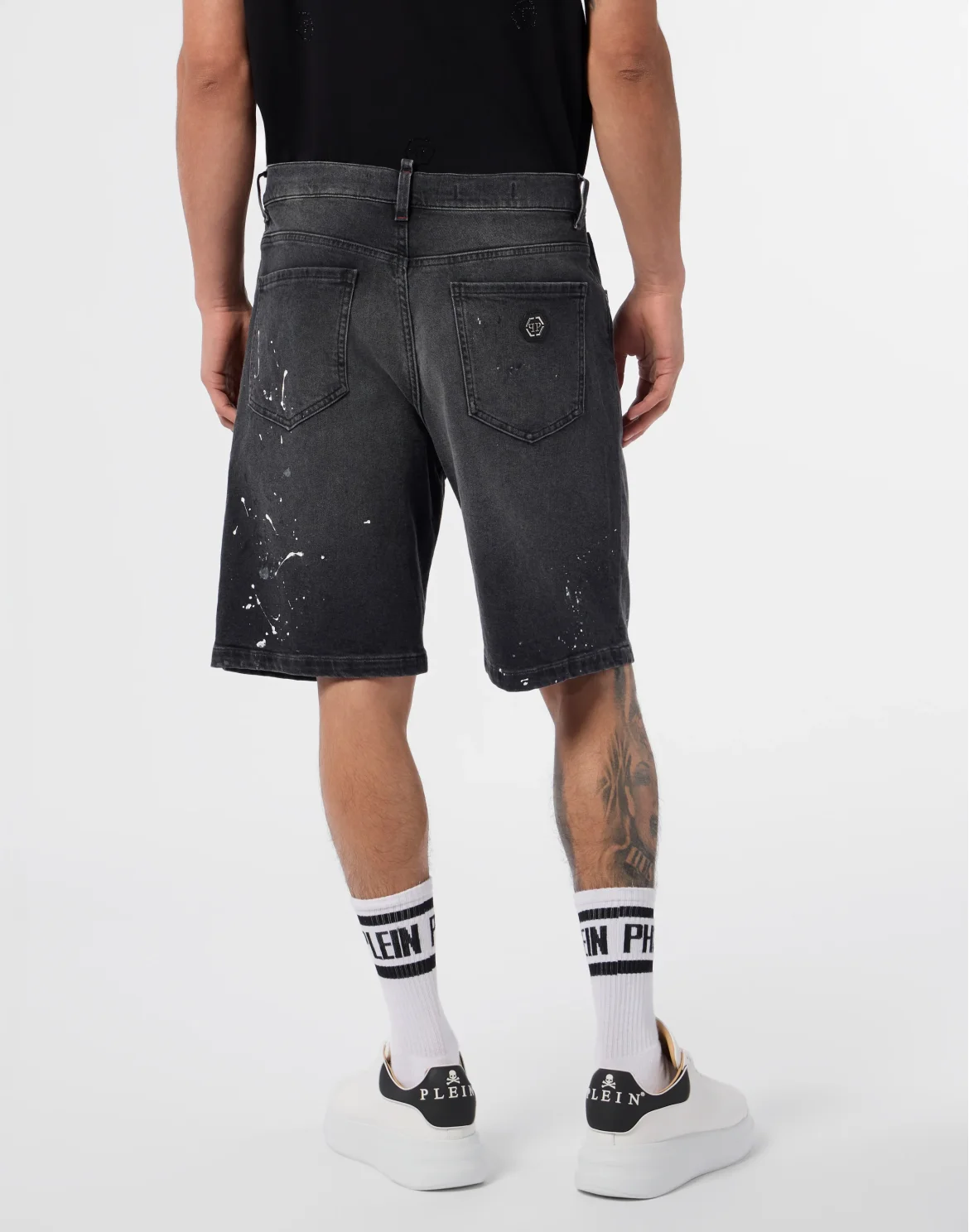 Denim Shorts Paint, цвет: Черный
