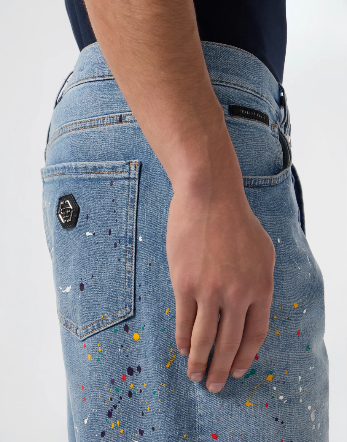Denim Shorts Paint, цвет: Голубой