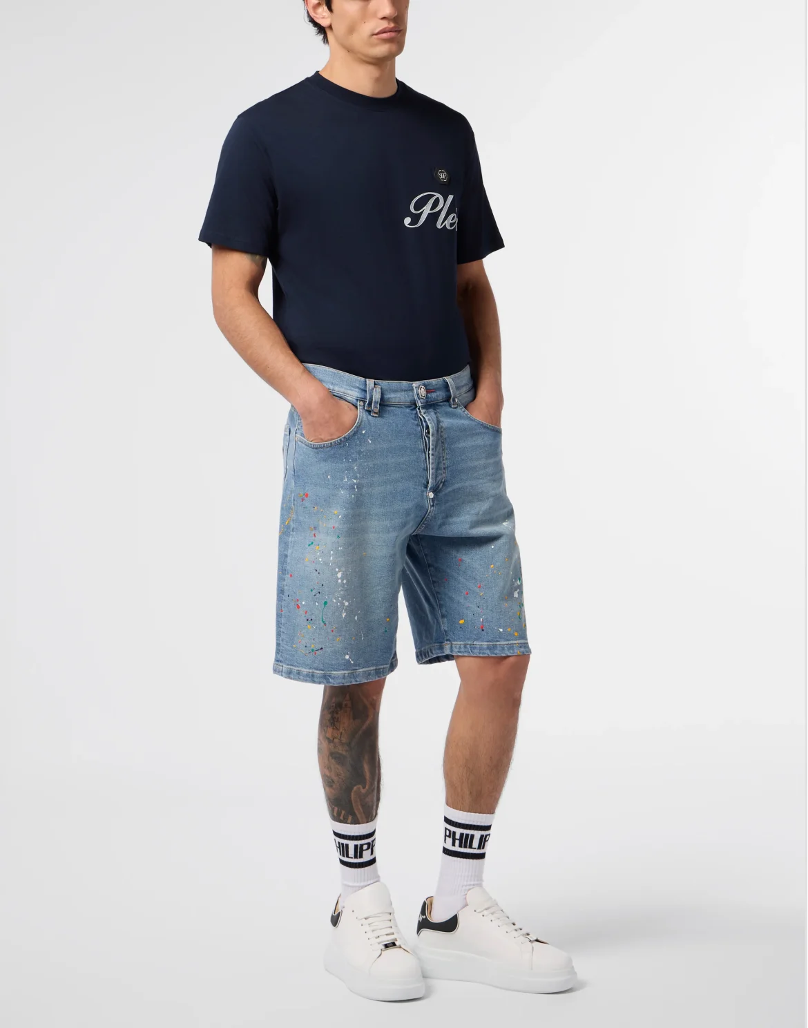 Denim Shorts Paint, цвет: Голубой