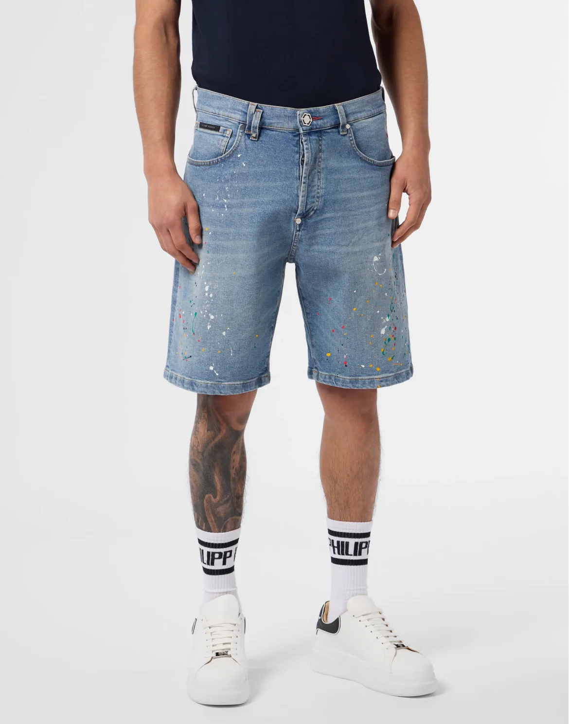 Denim Shorts Paint, цвет: Голубой