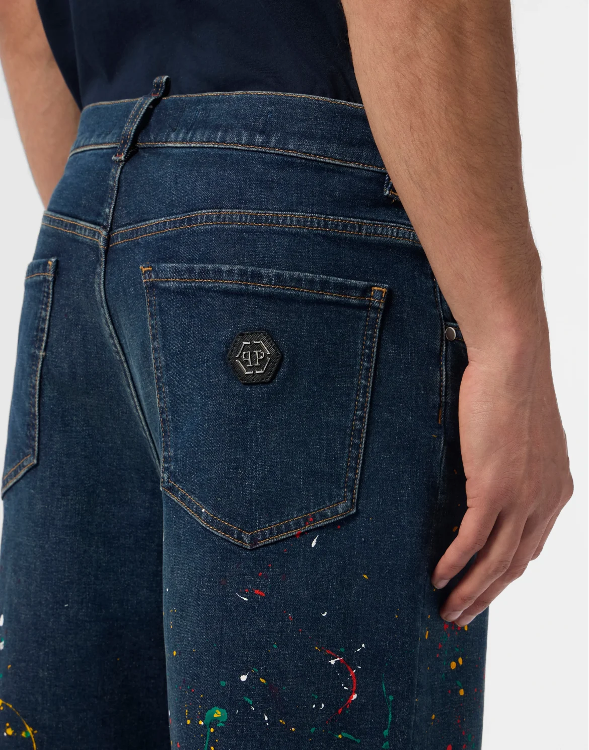 Denim Shorts Paint, цвет: Синий