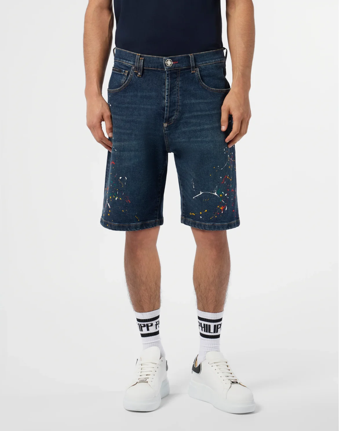 Denim Shorts Paint, цвет: Синий
