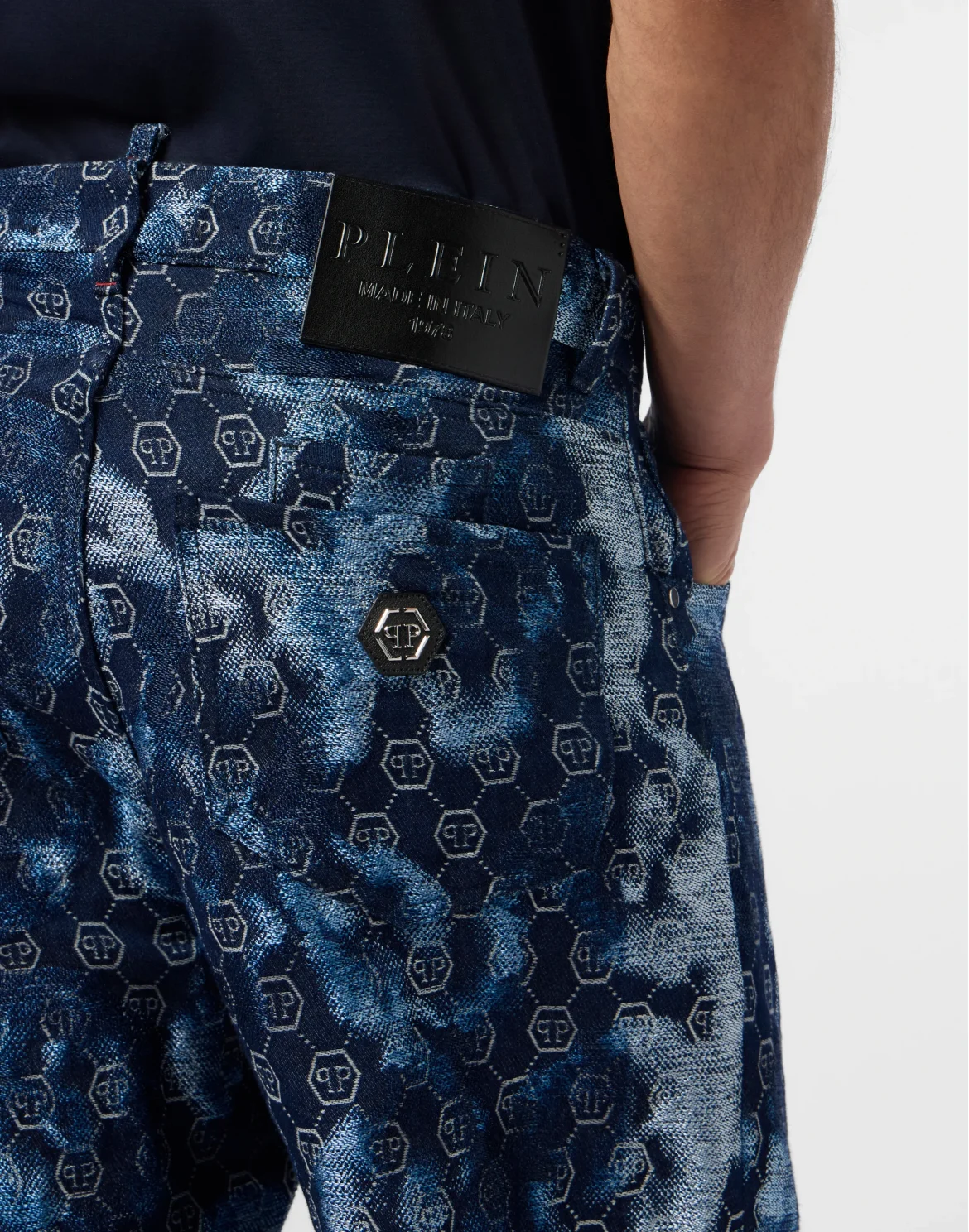 Beach Boy Fit Jeans Jacquard Monogram, цвет: Синий