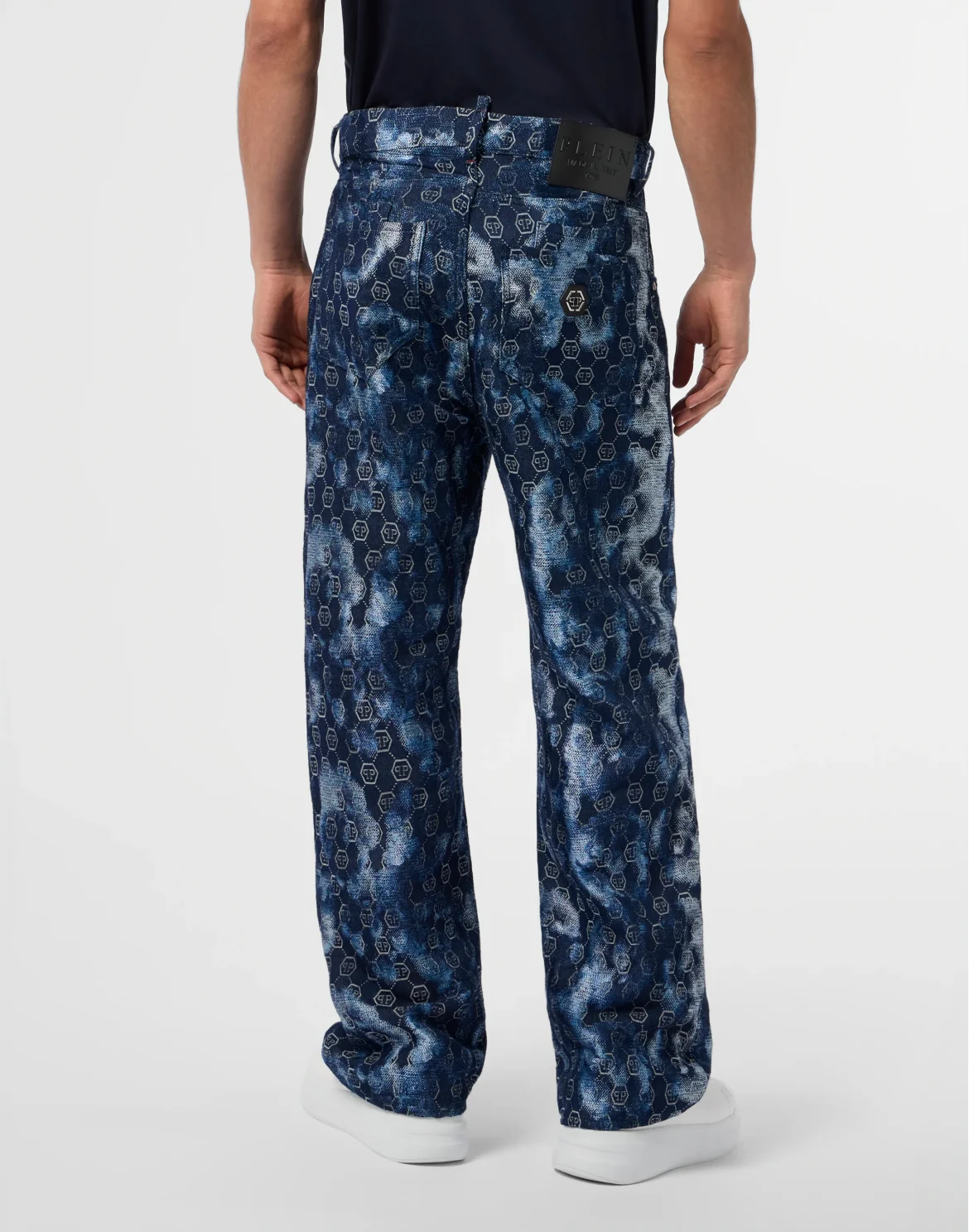 Beach Boy Fit Jeans Jacquard Monogram, цвет: Синий