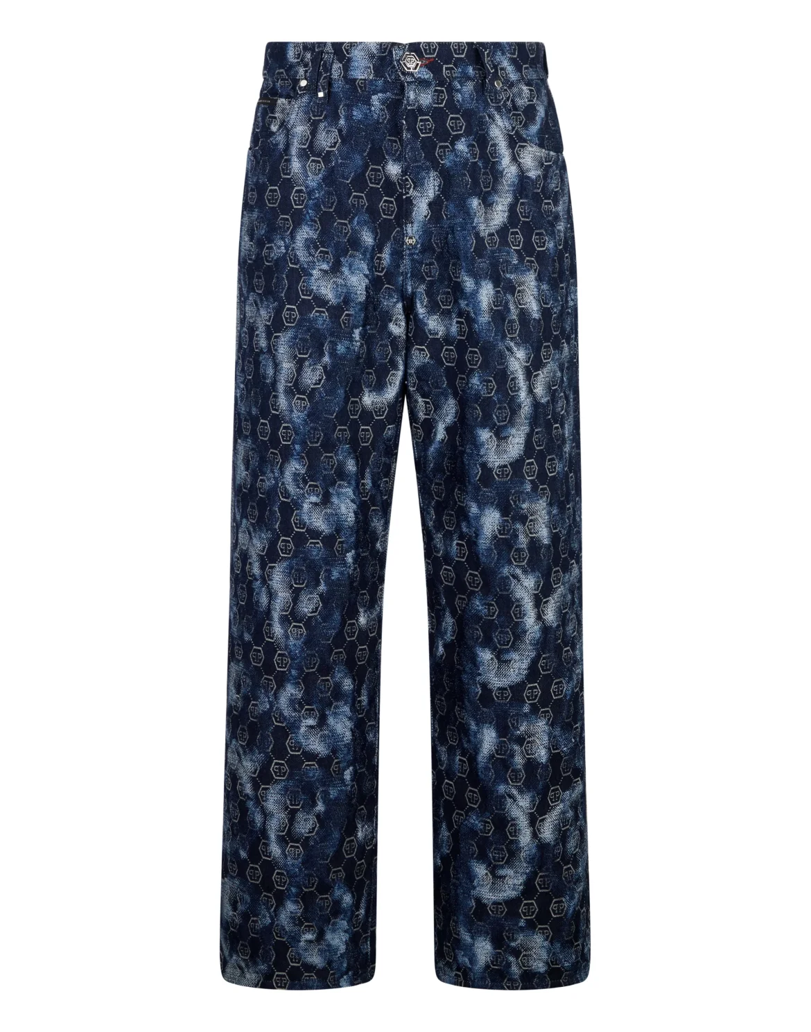 Beach Boy Fit Jeans Jacquard Monogram, цвет: Синий