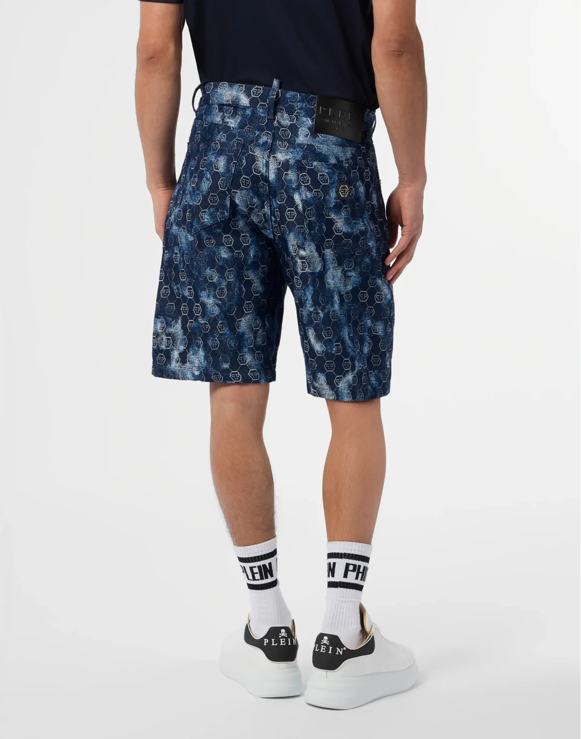 Denim Shorts Jacquard Monogram, цвет: Синий