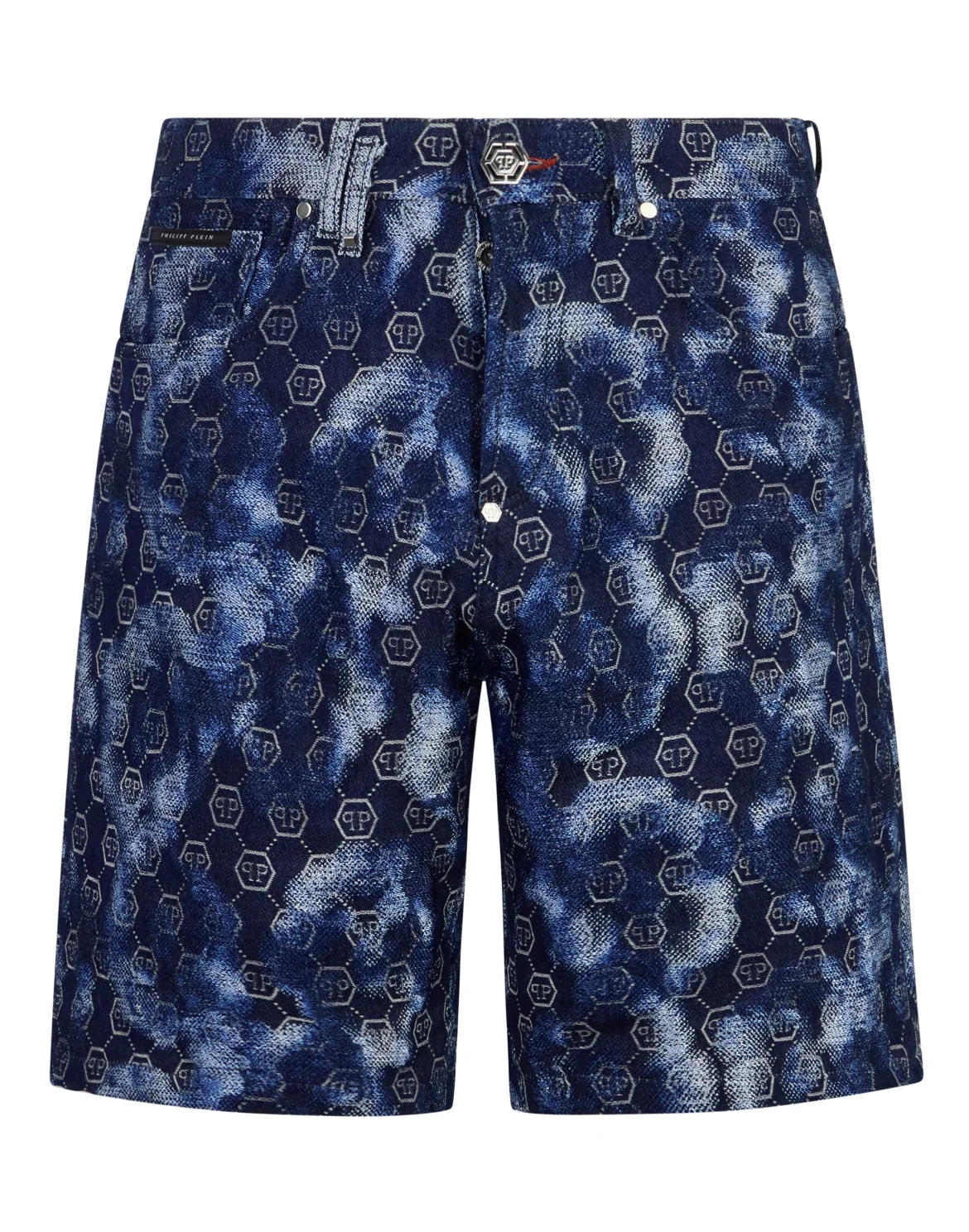 Denim Shorts Jacquard Monogram, цвет: Синий