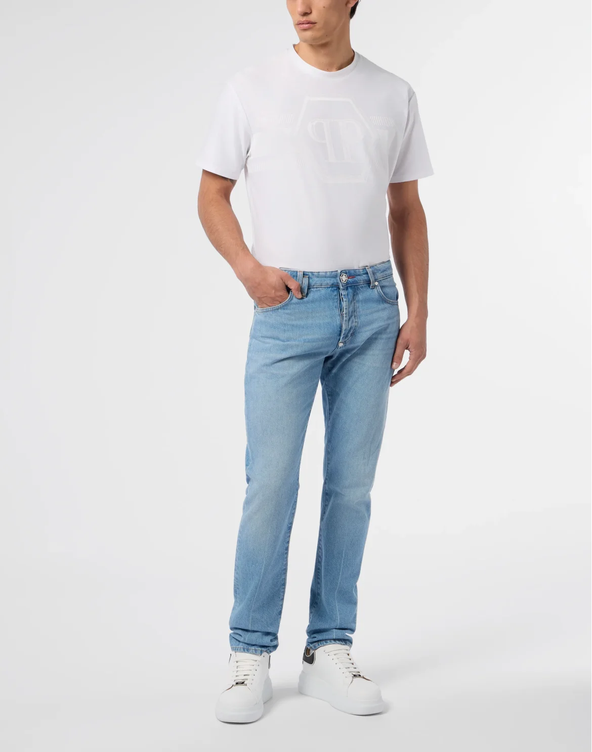 Basic Straight Cut Jeans, цвет: Голубой