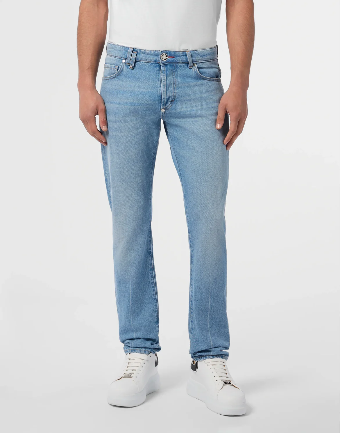 Basic Straight Cut Jeans, цвет: Голубой