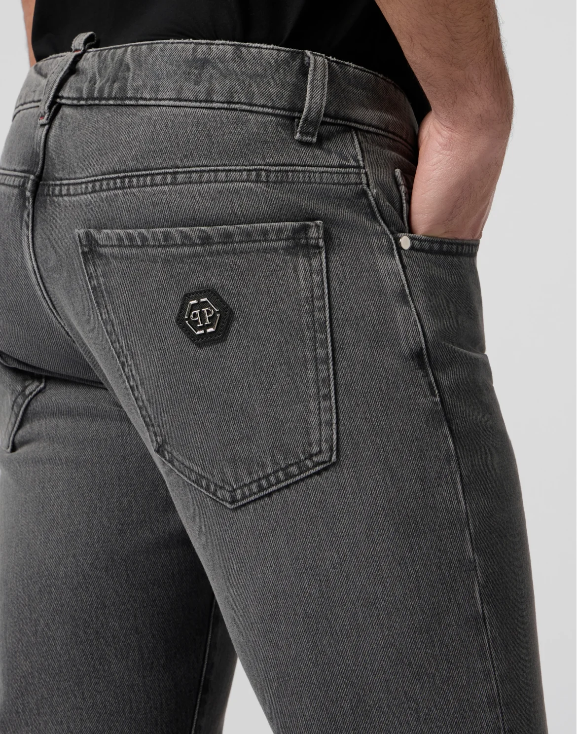 Basic Straight Cut Jeans, цвет: Серый