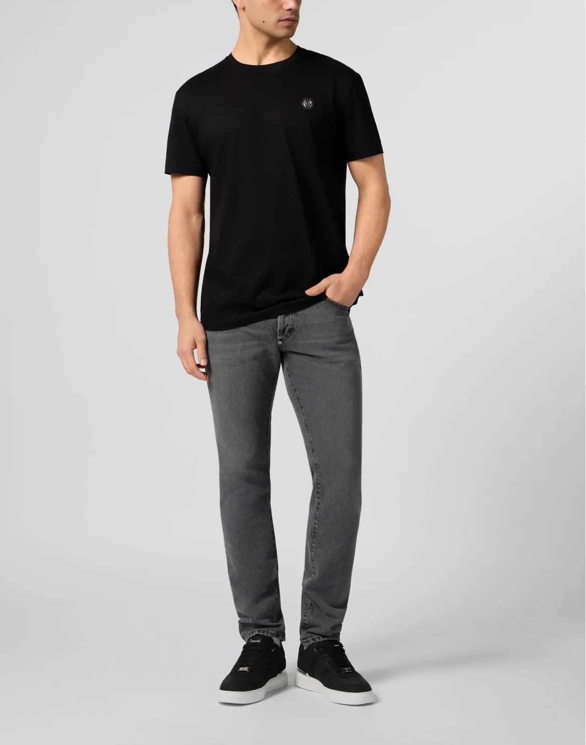 Basic Straight Cut Jeans, цвет: Серый